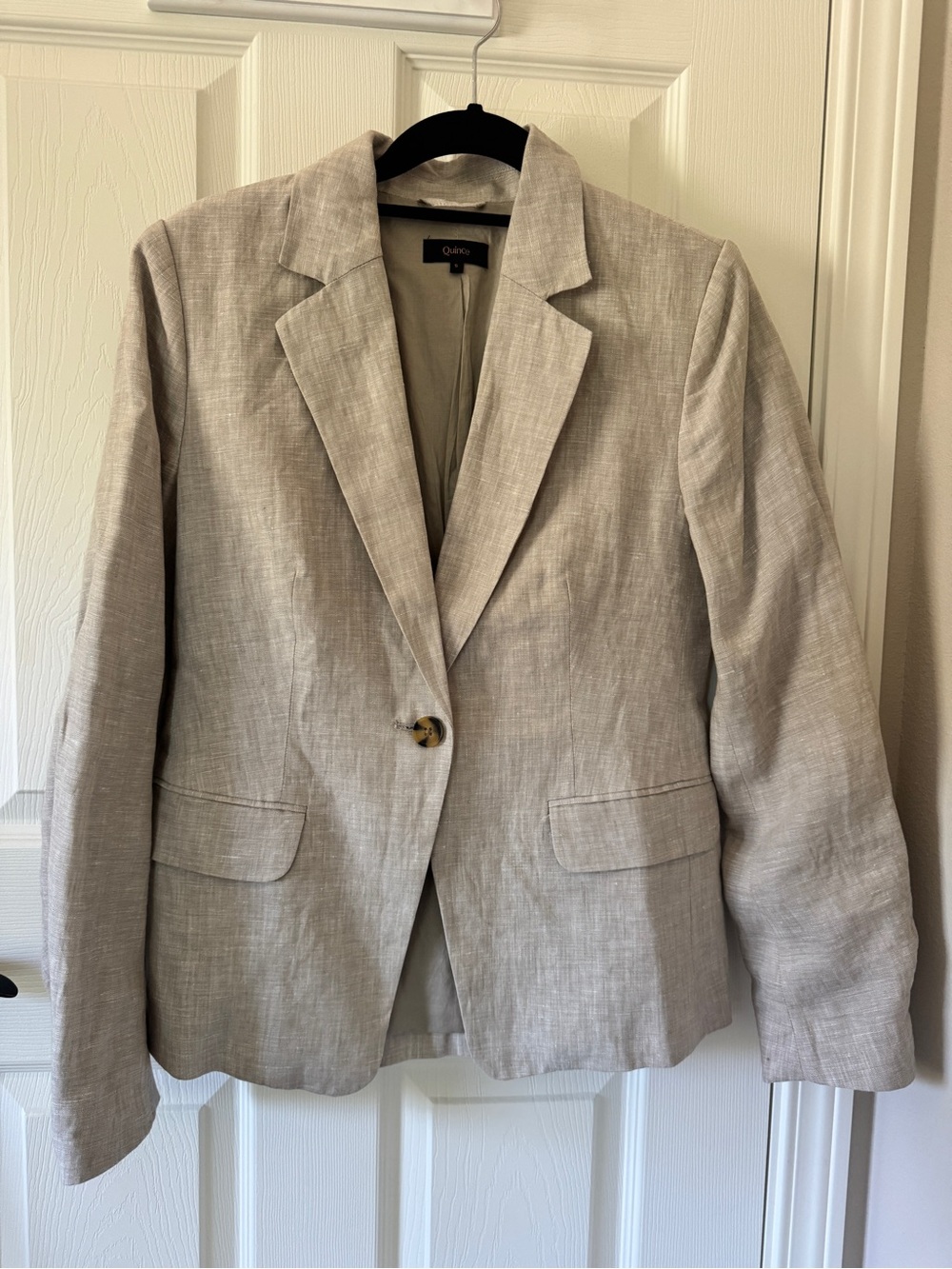 Quince 100% European Linen structured Blazer in flax - Picture 4 of 9